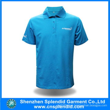 China Supplier Men′s Cotton Blue Polo Shirts Knitted Garment